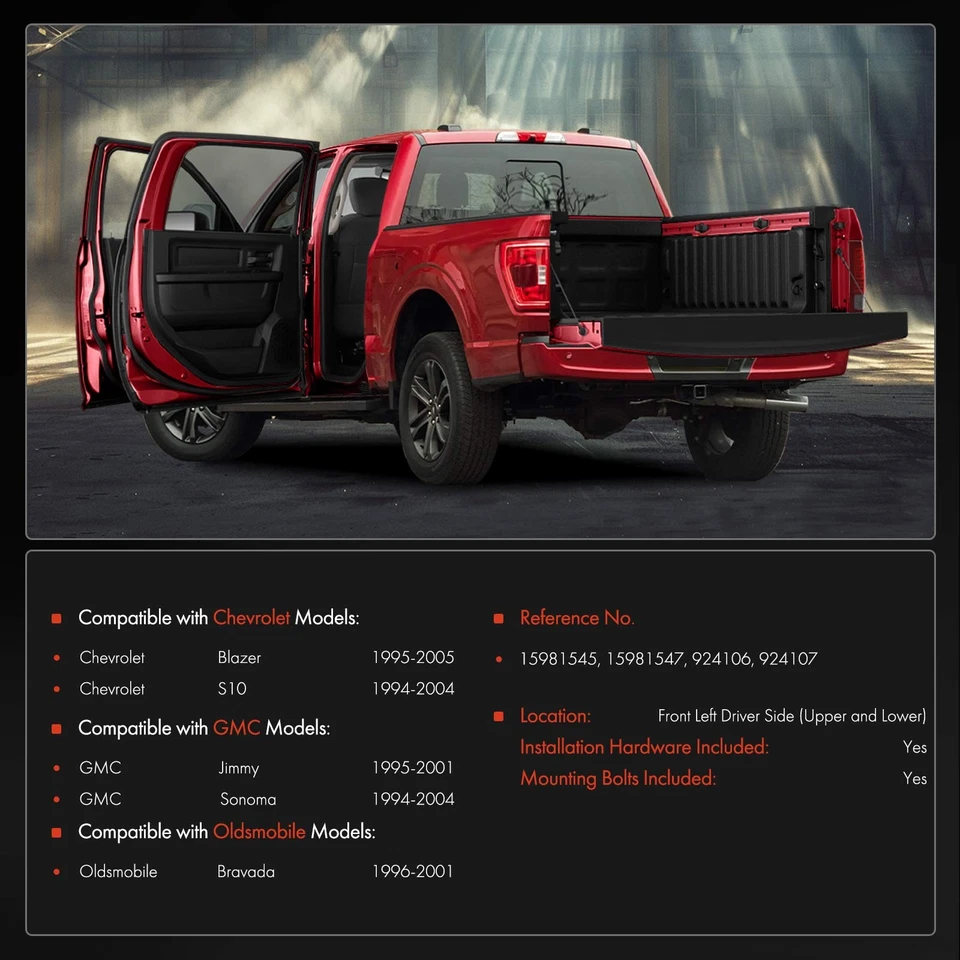 2x Kit de bisagra de puerta superior e inferior delantera izquierda para Chevy Blazer S10 GMC Sonoma Jimmy Foto 2 de 4