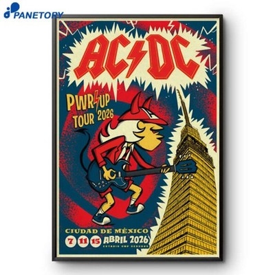 AC DC Estadio GNP Seguros Mexico 2026 Poster Reprint Concert Wall Art