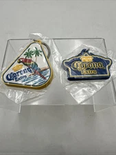 Pair Vntg Corona Extra Beer Soft Rubber Keyring Keychains Parrot Crown 1990s NEW