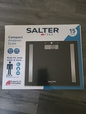 Salter 9113 Compact Body Analyser Bathroom Scales Black Brand New In Box