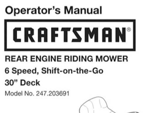 Cortacésped manual del propietario Sears Craftsman motor trasero de 6 velocidades - modelo 247.203691 - Imagen 5 de 5