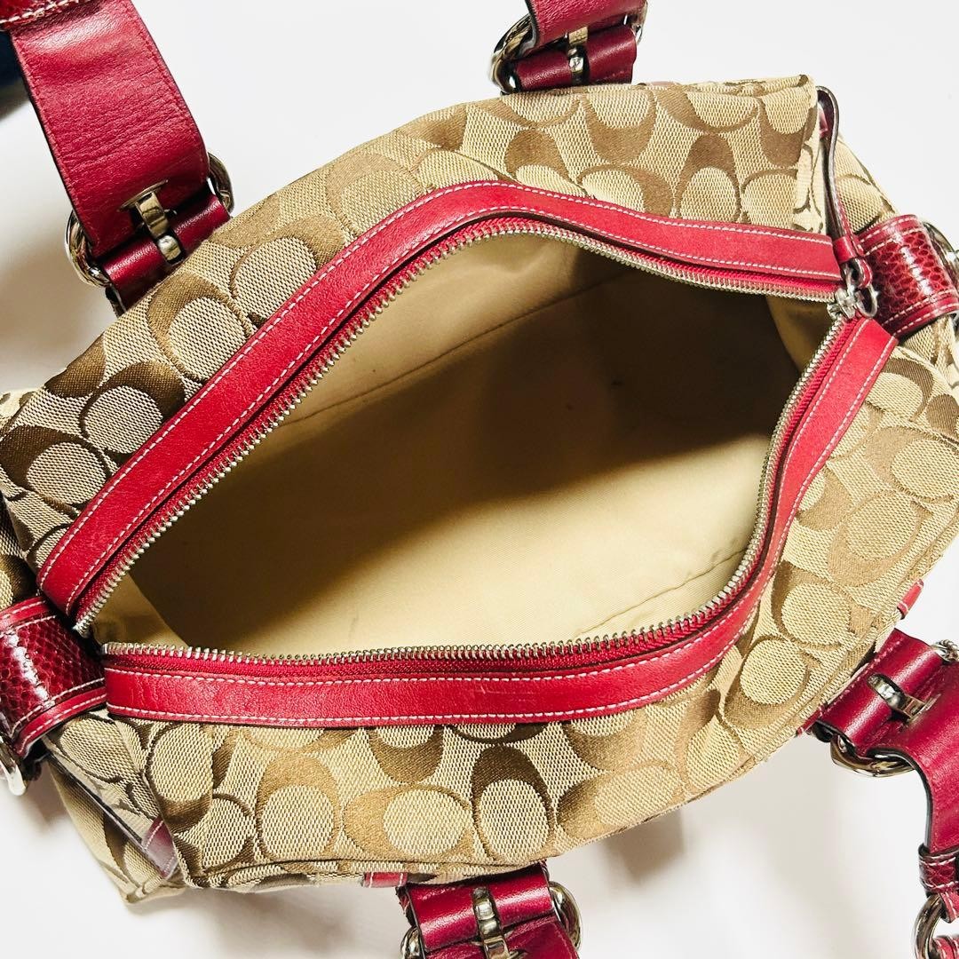 COACH Signature Patchwork Python Mini Boston Bag … - image 16