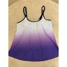 Women's XL Gradient Purple Padded Tankini Top Adjustable Straps