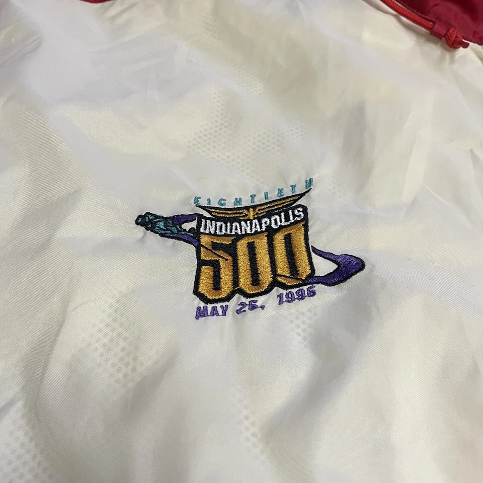 Chaqueta De Colección Indianapolis 500 Para Hombre XL Blanca Azul Roja Carreras Firestone Años 90 Foto 3 de 4