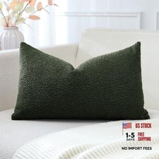 Set of 1 Textured Boucle Throw Pillow Covers 20" x 12" Pack of 1 Forest