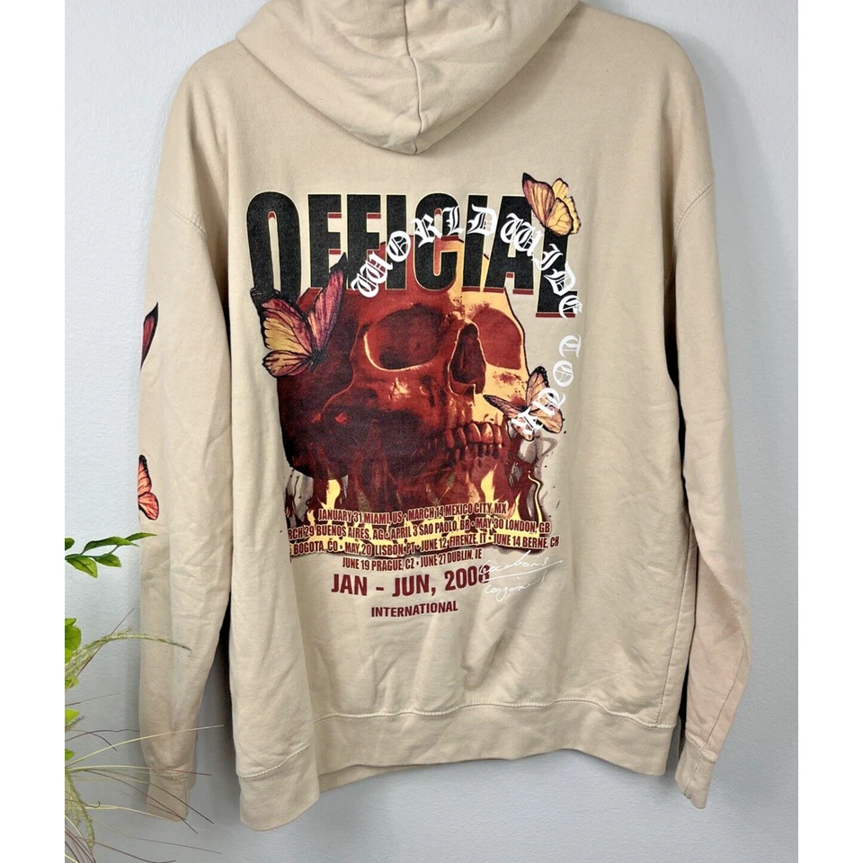 boohooMAN Plus Official Flame & Butterfly Print Designer Hoodie Size Large - Image 4 of 4