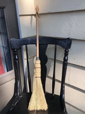Handmade High Quality Fox Tail Broom (31'' Long, Wooden Handle) PA Amish Made