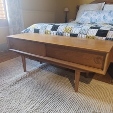 La Radoute Quilda TV Stand Media Unit Mid Century Style Solid Oak Base RRP £520