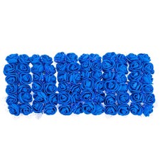 Artificial Rose Flower Heads, Bright Blue Mini Flowers 0.8 Inch-1 Inch 72Pcs