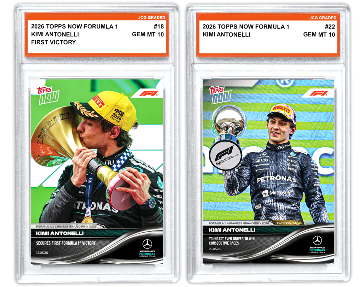 Kimi Antonelli 2026 Topps Now #18 & #22 Formula 1 Mercedes Graded