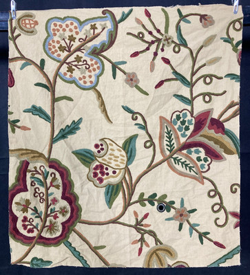 Vintage Kunsthandwerk glorreiche Crewel Stickerei Blumen Wandbehang Panel 71x63 cm