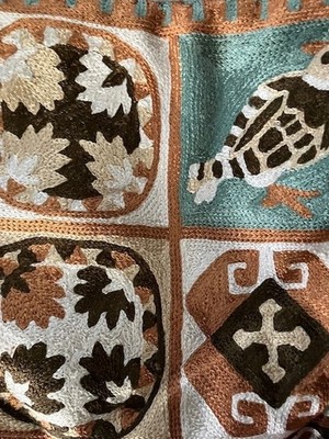 GORGEOUS! HOGAN Couture Suede Leather Embroidered REVERSIBLE Patchwork TOTE BAG