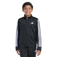 Adidas Youth Tricot Jacket Black Size M 10/12 Full Zip Activewear K1170