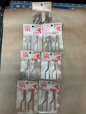 Vtg. WELLER Soldering Tips,8125, 7135, Seven packs of 2 NOS D440,8100,8100B 8200
