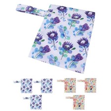 3pcs Water Resistant Wet Bag Miniature Printed Portable Hanging Reusable Diaper