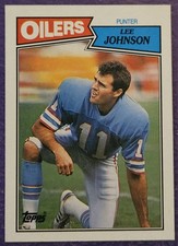 1987 Topps #311 Lee Johnson Rookie Football card Houston Oilers!