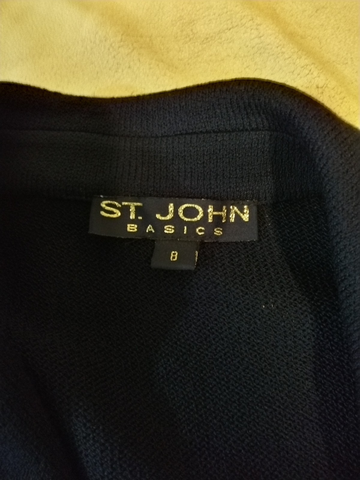 St John Basic Navy Knit Jacket Size 8 - image 5