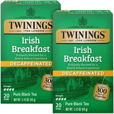 Irish Breakfast Tea, Decaf Tea Bags, Strong and Distinctive Black Decaffeinated 