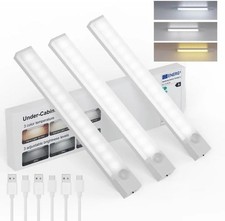 Smart Magnetic Under Cabinet Lighting with Rechargeable Motion Sensor   3 Pack