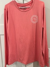 RON JON SURF SHOP Salmon PINK RASH GUARD LONG SLEEVE SURF SHIRT SIZE Large