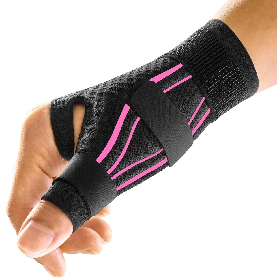 Attelle Souple et Légère de Pouce pour Soulagement Optimisé - S/M Rose/Noir - Photo 3/4
