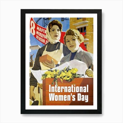 Ruhm den sowjetischen arbeitenden Frauen!, USS gerahmtes Wandbild Poster Leinwanddruck Bild