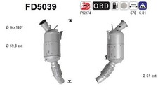 AS DPF Rußpartikelfilter Dieselpartikelfilter FD5039 Cordierit für BMW 3er E92