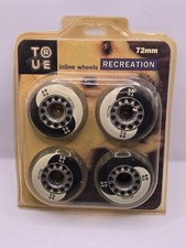 Inline Skates Replacement Wheels 4 Sets Adult True 72mm 82A Black White NEW