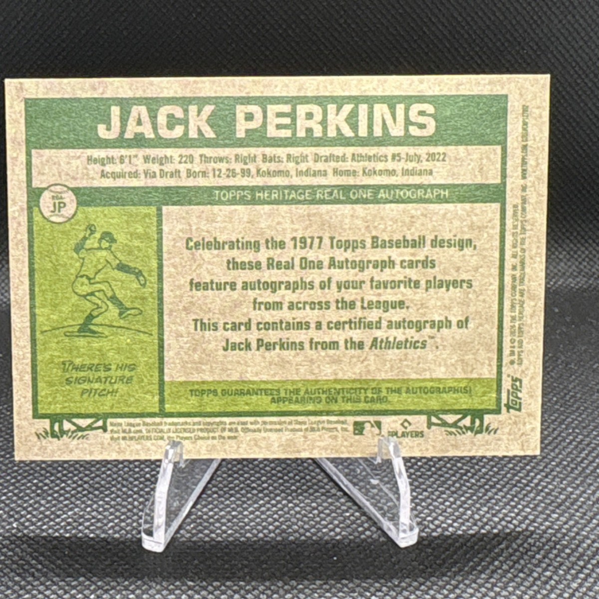 2026 Topps heritage Real One Autograph Jack Perkins #ROA-JP