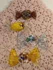 4) Vtg. Murano Fused Art Glass Candy Wrap Design. Pre-owned