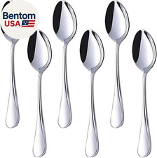 Dinner Spoons, 6-Piece 6.7 Inch Stainless Steel Teaspoons for Coffee Dessert Sou
