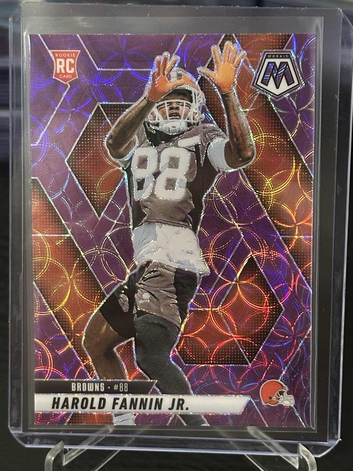2025 Panini Mosaic - Harold Fannin Jr. RC #384 Purple Scope Prizm - Browns