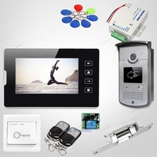 7inch Wired Video Door Phone Intercom System Electric Strike Lock Set Included