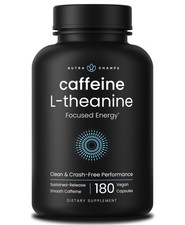Caffeine Pills with L-Theanine - 180 Energy for 180 Count Pack of 1 