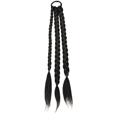Natural Looking Synthetic Ponytail Hair Extension Black for Party and Concert