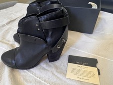 Rag Bone Harrow Ankle Boots Women's Size 8 EU 38 Black Leather Shoes Booties
