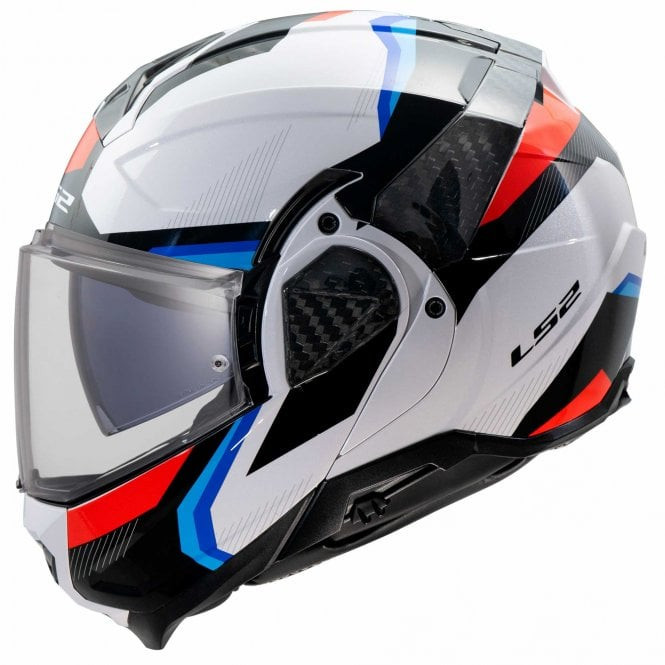 LS2 Flip/Modular Helmet - FF910 Advant 2 TRIPLE - White/Blue/Red img