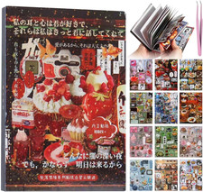 800 Pcs Japanese Sticker Book for Scrapbook 45 Sheets Y2K Style Korean Stickers
