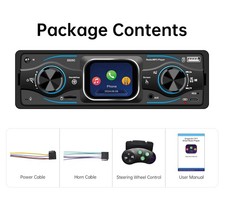 Car Stereo Single 1 DIN Radio MP3 Player Bluetooth AUX USB AM FM Audio Receiver