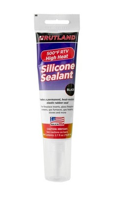 Rutland 500°F RTV High Heat Silicone, High Temperature Sealant, Black, 2.7 oz