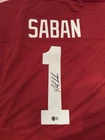 Nick Saban Alabama Signed Crimson Football Jersey Beckett