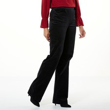 DG2 by Diane Gilman Stretch Velvet Pull-On Trouser Black Size 10