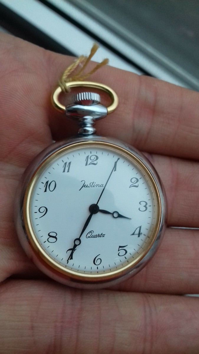 De Bolsillo Reloj Suizo Quartz Japan Movt Justina QUARTZ 42509