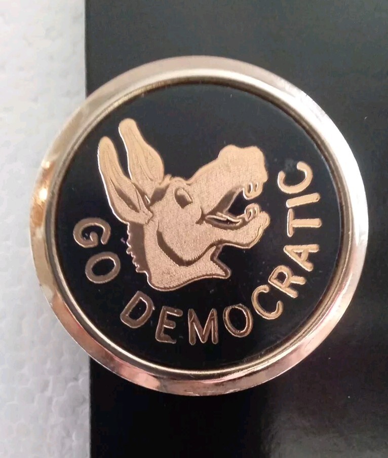 Vintage Political Democratic Party Tie Clip With Donkey Logo.