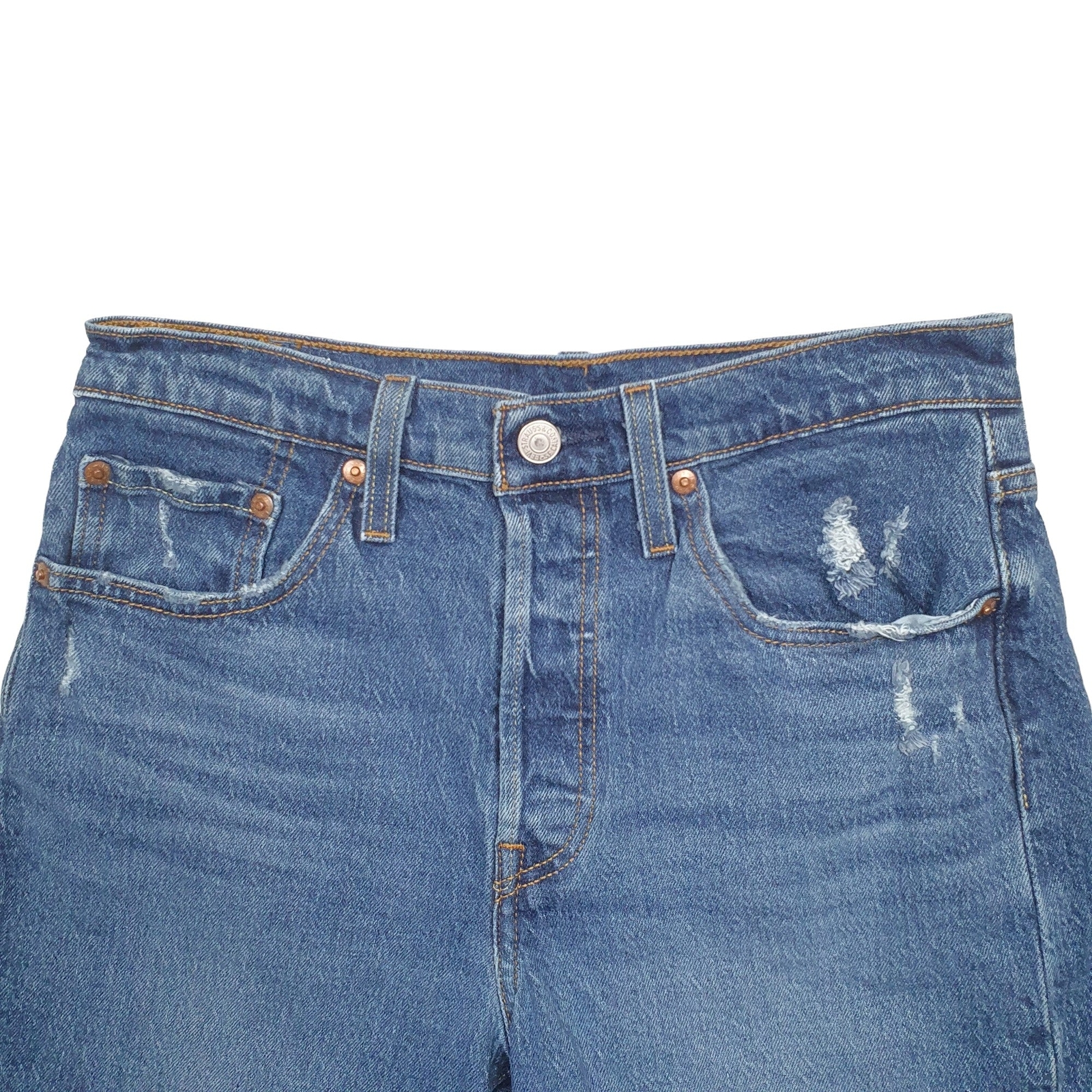 LEVIS 501 Jorts Blue Denim Jeans Cotton Shorts Womens W26 image 3