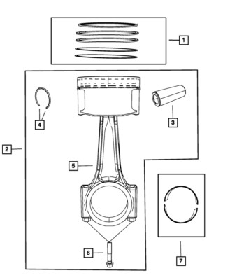 Genuine Mopar Piston Pin And Rod 68031890AD