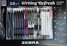 Zebra Writing Refresh 26 Count Pen Set with Highlighters Mechanical Pencils