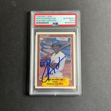 1990 ProCards #442 Ron Washington Signed Card PSA Slabbed Auto 89ers