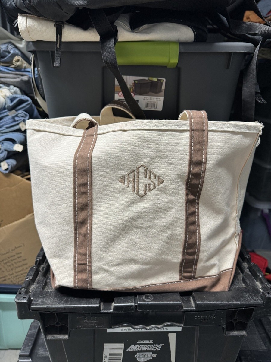 Vintage 90s L.L Bean Boat And Tote Brown/tan Canvas Bag Size Vintage 90s L.L Bean Boat And Tote Brown/tan Canvas Bag Size