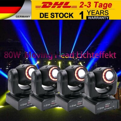 4X Moving Head 150W Bühnenlicht LED Licht-Effekte 8 Gobo RGB DMX DJ Bar Party